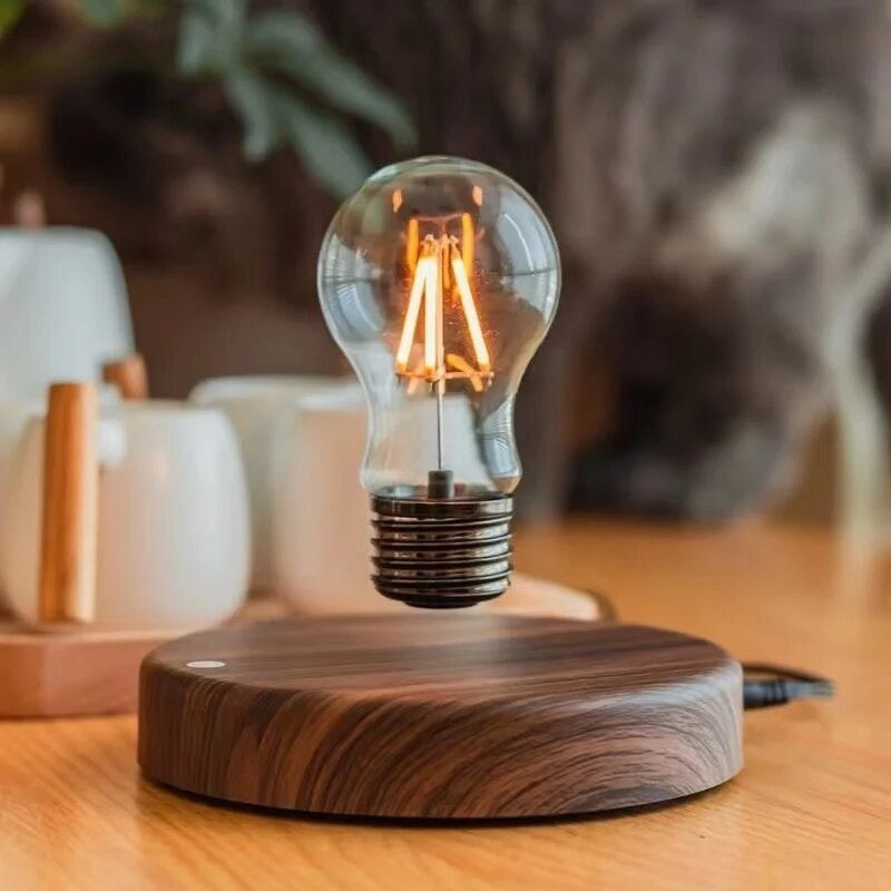 Square Magnetic Levitation Lamp Creativity Floating Glass LED Bulb Home Office Desk Decoration Birthday Gift Table Novelty Night Light