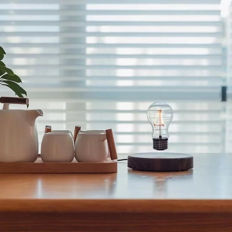 Square Magnetic Levitation Lamp Creativity Floating Glass LED Bulb Home Office Desk Decoration Birthday Gift Table Novelty Night Light