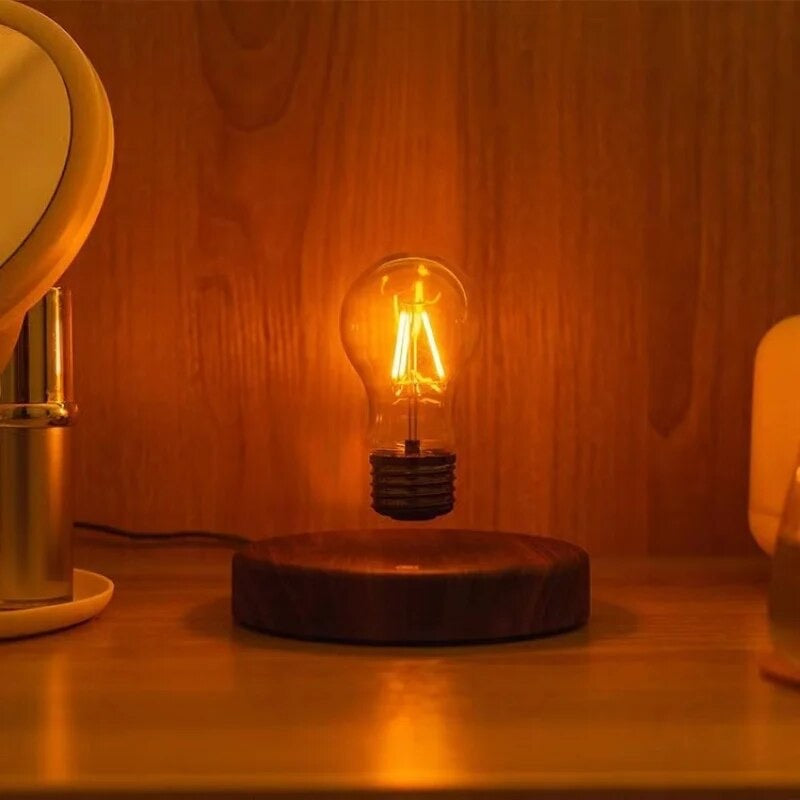 Square Magnetic Levitation Lamp Creativity Floating Glass LED Bulb Home Office Desk Decoration Birthday Gift Table Novelty Night Light