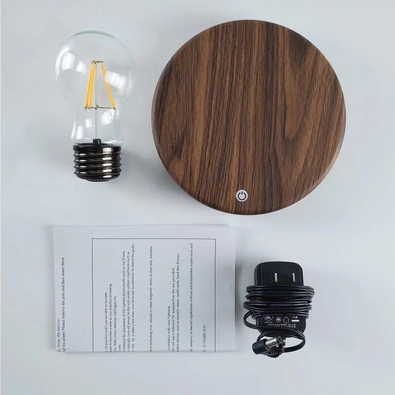 Square Magnetic Levitation Lamp Creativity Floating Glass LED Bulb Home Office Desk Decoration Birthday Gift Table Novelty Night Light