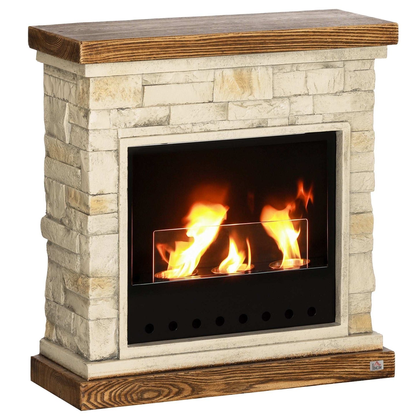 Gel and Ethanol Fireplace Stove, Modern Bioethanol Fire, Indoor Ethanol Burner with 1.2 Litres (39oz) Volume, Burns for Up to 3 Hours, 26 Inch, White
