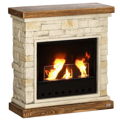 Gel and Ethanol Fireplace Stove, Modern Bioethanol Fire, Indoor Ethanol Burner with 1.2 Litres (39oz) Volume, Burns for Up to 3 Hours, 26 Inch, White