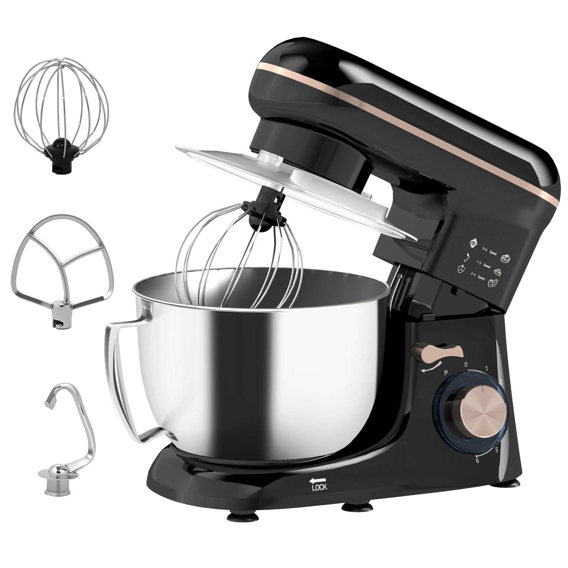 1300W Kitchen Stand Mixer, with Accessories - White / Black