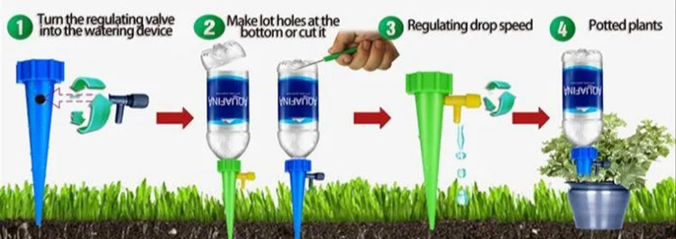 Garden Herbs Fruit Plants Veg Flowers Automatic Irrigation Tool Self Supplying Watering Spikes System Hydration Waterers Planters Pack Of 12