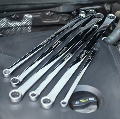 EZARC 6 Piece Wrenches Metric 8mm-19mm Extra Long Box End Spanner Set for Car Repair CRV Combination Durable Aviation Spanners