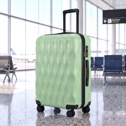 2-Piece Hard Shell Luggage Set | TSA Lock with USB Port | 20 & 12 Inch Spinner Suitcases | 41L + 14L Capacity | Green or Black