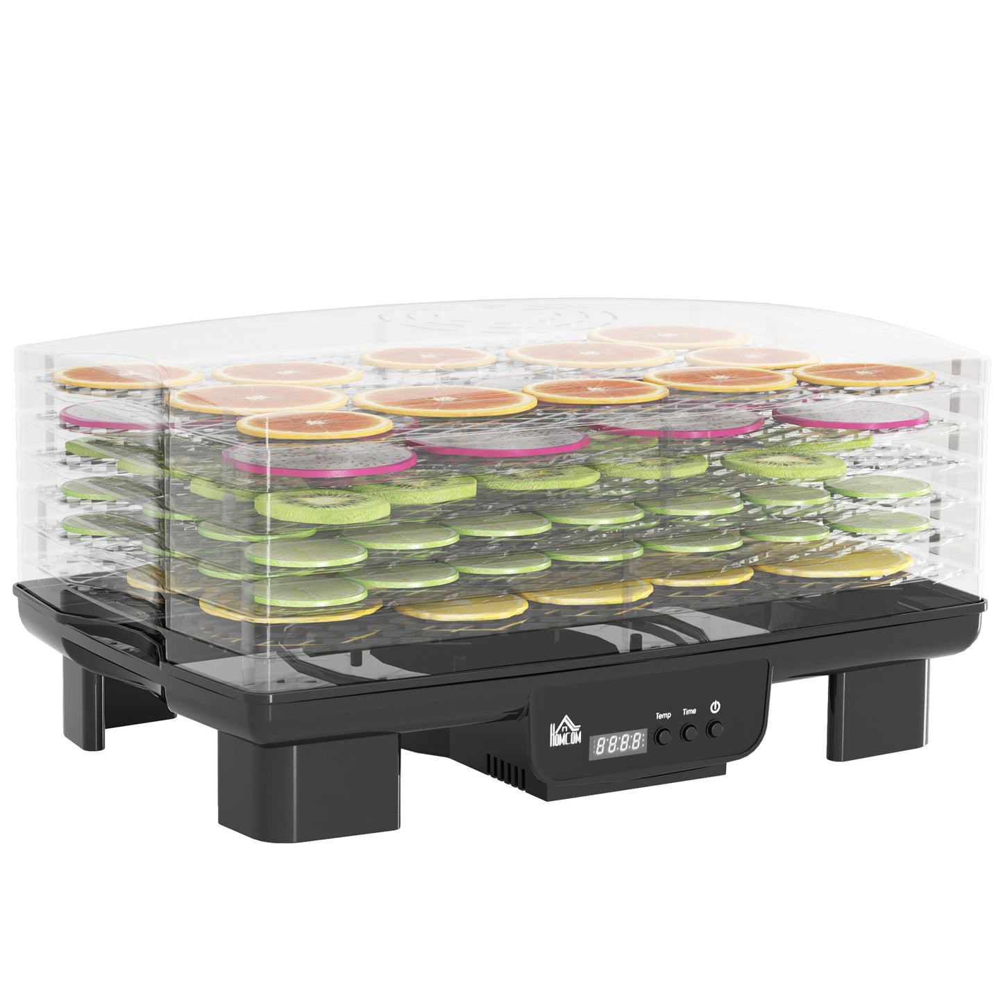6 Tray Food Dehydrator, 550W Food Dryer Machine with Adjustable Temperature, 48H Timer, for Drying Fruit, Meat, Vegetable, Jerky and Pet Treat, Black