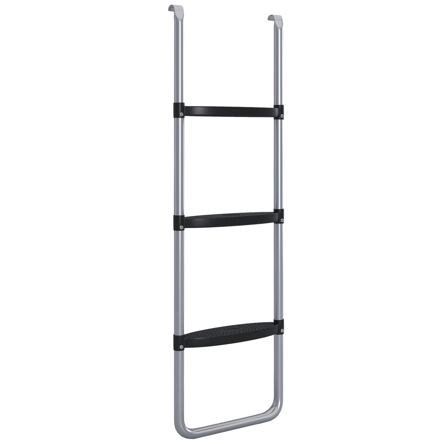 Galvanised Steel Trampoline Ladder, 2 Steps/3 Steps Outdoor Trampoline Accessories for 6ft, 8ft, 10ft, 12ft, 13ft, 14ft, 16ft Trampoline, 110L x 32Wcm,