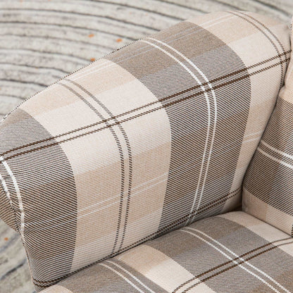 Linen Swivel Recliner Chair with Footstool, Wooden Base and Storage for Living Room, Multicolour