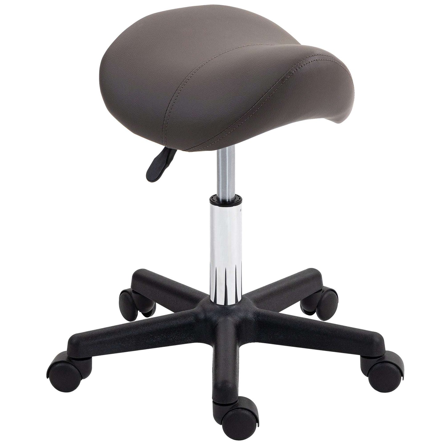 Saddle Stool, PU Leather Adjustable Rolling Salon Chair with Steel Frame for Massage, Spa, Beauty And Tattoo