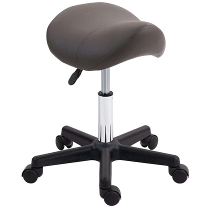 Saddle Stool, PU Leather Adjustable Rolling Salon Chair with Steel Frame for Massage, Spa, Beauty And Tattoo