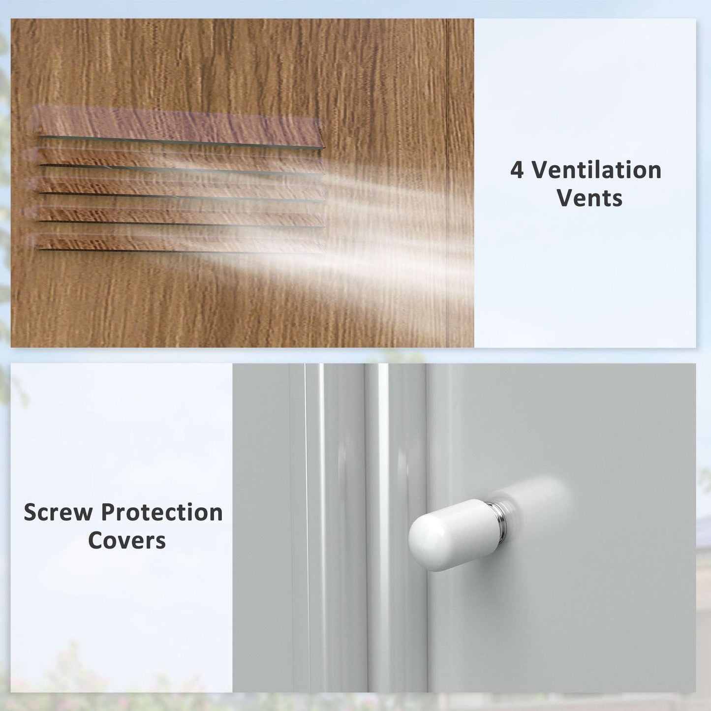 Outsunny 6.5 x 3.5ft Metal Garden Storage Shed - Wood-Effect