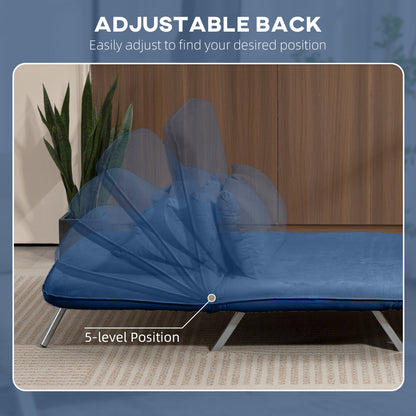 Two-Seater Click-Clack Sofa Bed - Dark Blue