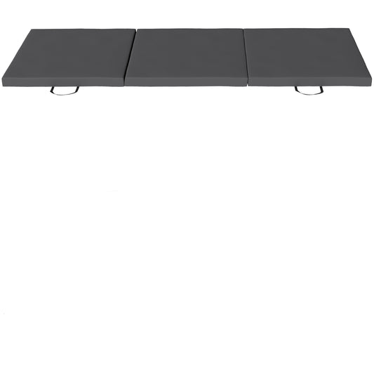 Tri-Fold Gymnastics Mat | 180 x 60 x 5cm | 5cm EPE Foam Padding | Non-Slip PU Surface | Foldable with Carry Handles | 200kg Capacity | Home Gym Training | Grey