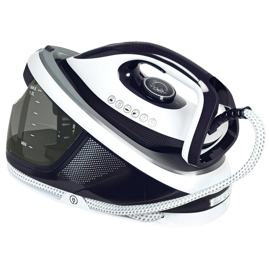 Steam Generator Iron with ECO Mode, Self-Cleaning, Powerful Vertical Steam, Automatic Shut-Off, Ceramic Non-stick Soleplate, Large 1.5L, 8 Bar, 2600W, Blue