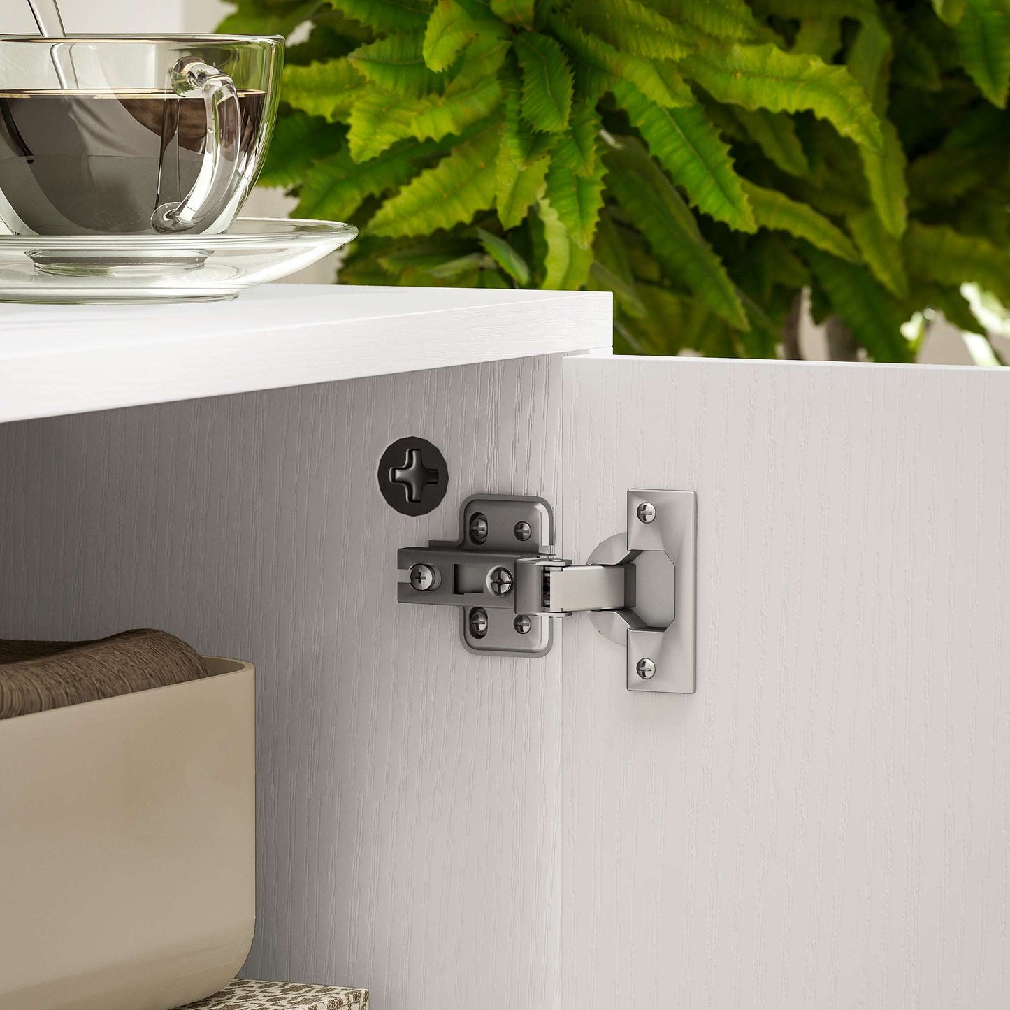 TV Stand up to 55 Inches, TV Unit with Open Shelves and Cable Holes - White / Brown