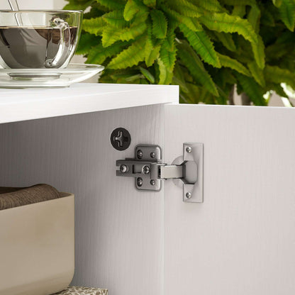 TV Stand up to 55 Inches, TV Unit with Open Shelves and Cable Holes - White / Brown