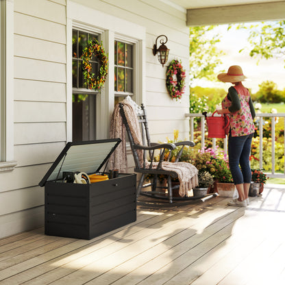 Outsunny 311L Galvanised Steel Garden Storage Box - Dark Grey