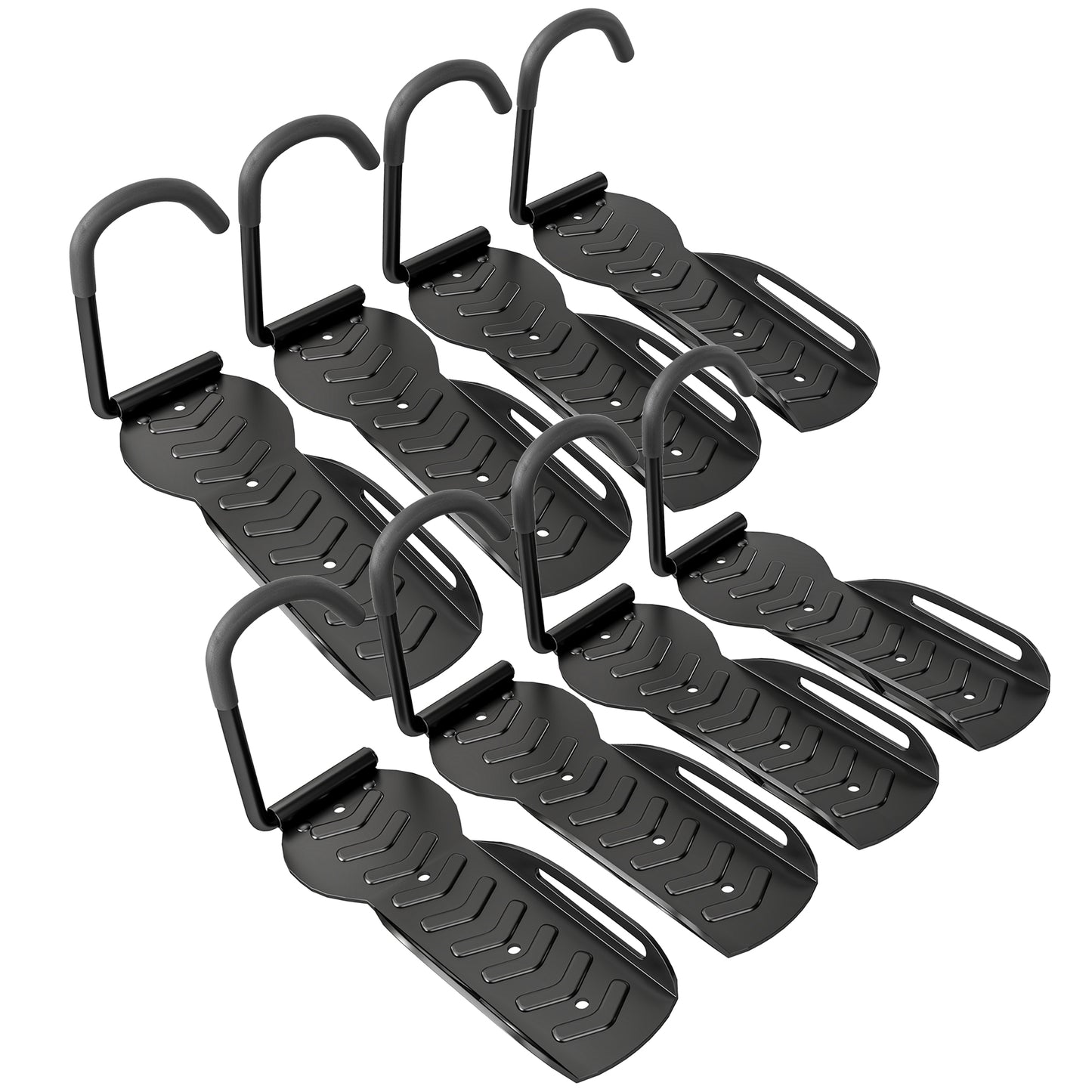 SPORTNOW 8 Pack Bike Rack, Wall Mounted Bicycle Hanger Hook, Foldable Garage Bike Wall Rack, Bicycle Storage Holder