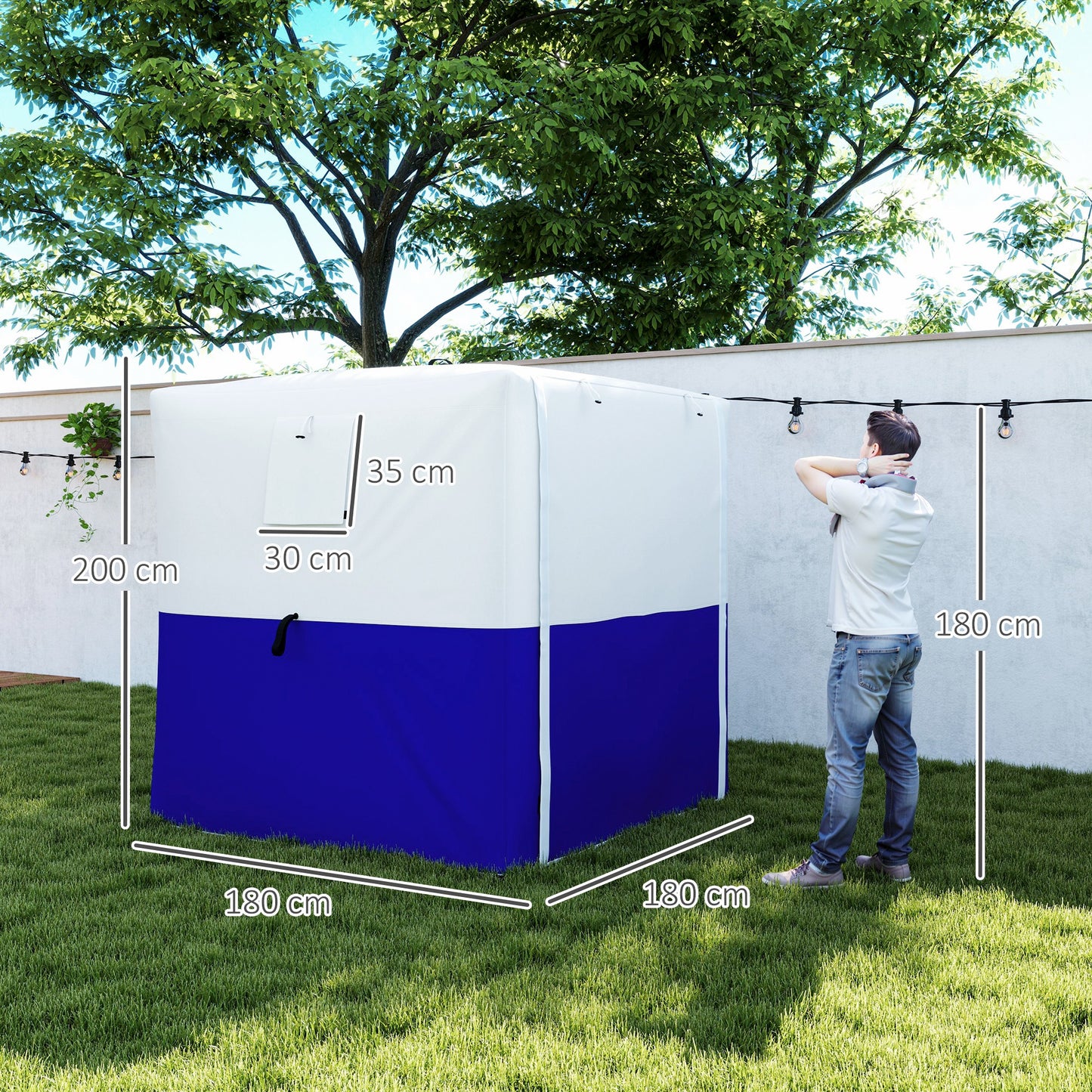 Outsunny 2 x 2m Pop-Up Party Tent Gazebo, with Accessories - Dark Blue