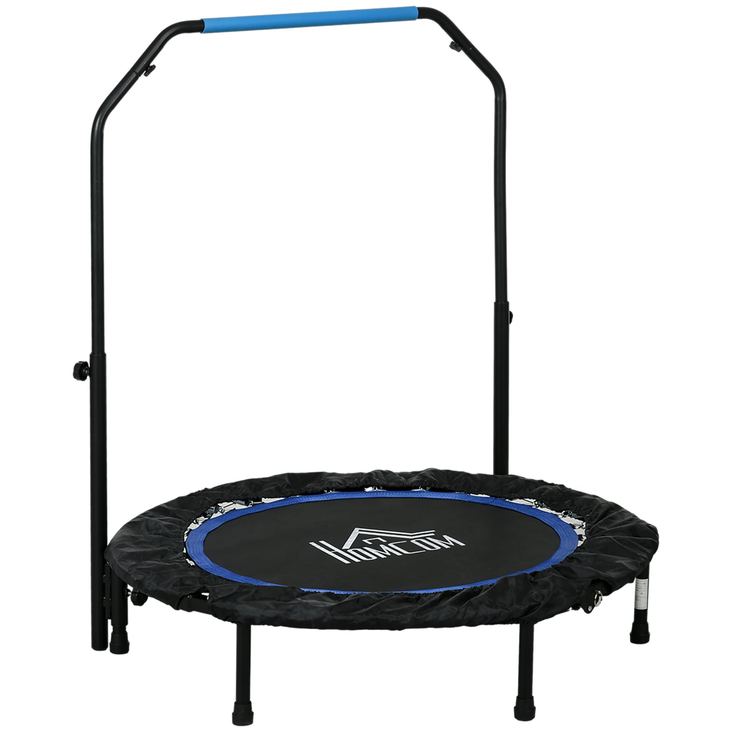 40" Foldable Mini Fitness Trampoline, with Adjustable Foam Handle, Blue