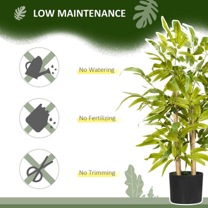 2 Piece Artificial Plants Bamboo Tree in Pot Desk Fake Plants for Home Indoor Outdoor Decor, 15x15x60cm, Green