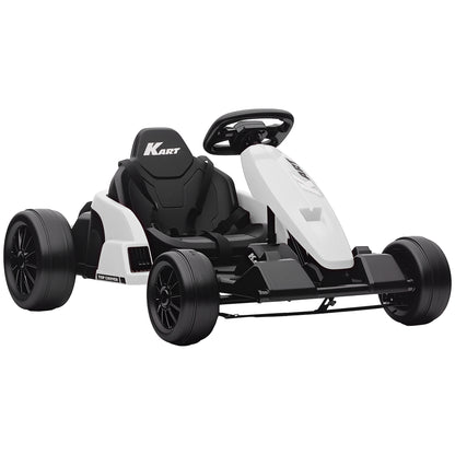 AIYAPLAY 24V Electric Go Kart, Drift Kart with Adjustable Seat, Slow Start, 5-Point Harness, Music, Horn, for 6-12 Years