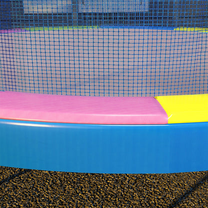 SPORTNOW 12ft Trampoline Spring Pad Cover Replacement | Multi-Coloured | Ø366x30cm | Plastic PE EPE Foam | Elastic Cord | Waterproof | UV Resistant | Tear-Resistant | Foldable | Round Trampoline