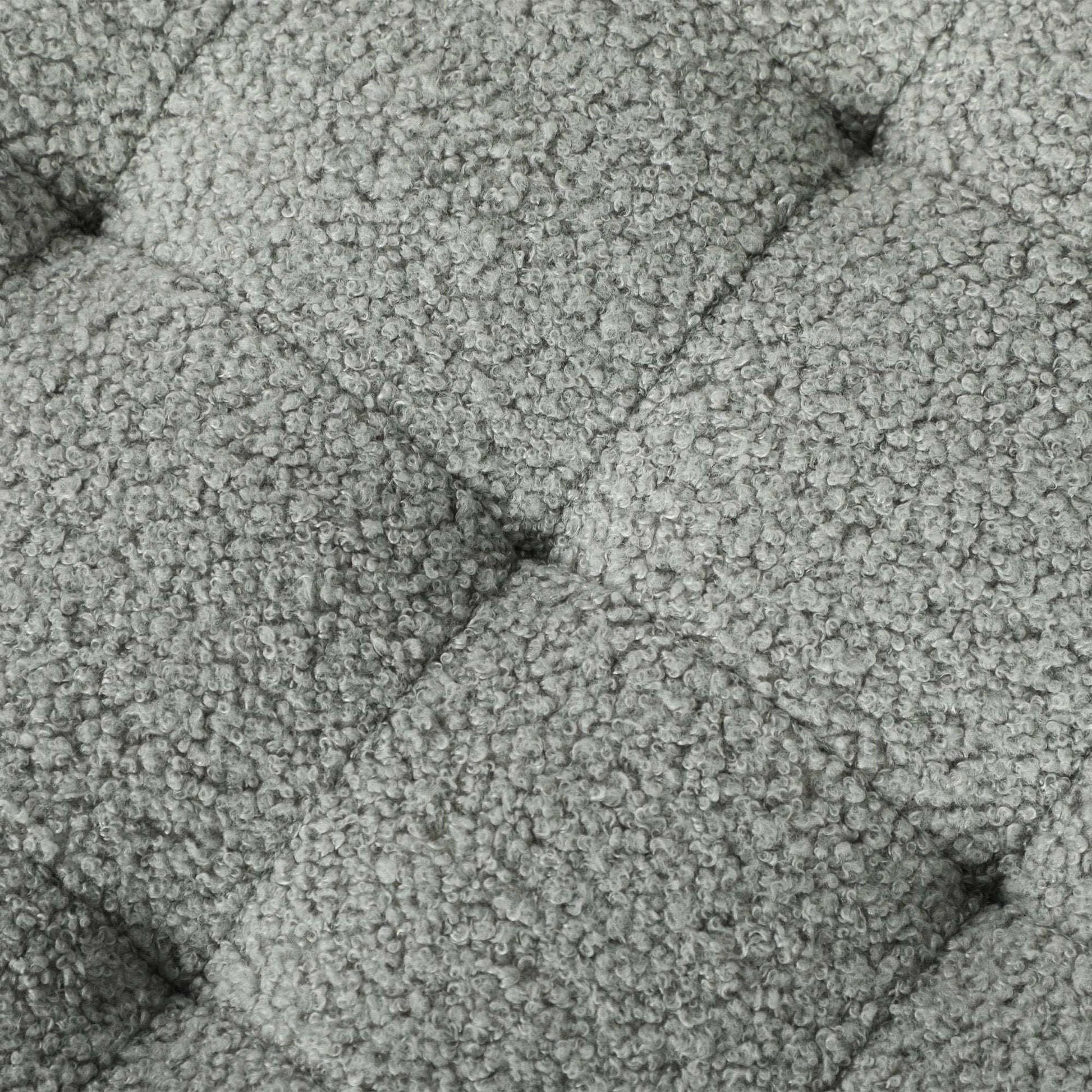 31.8L Teddy Fleece Storage Ottoman - Dark Grey