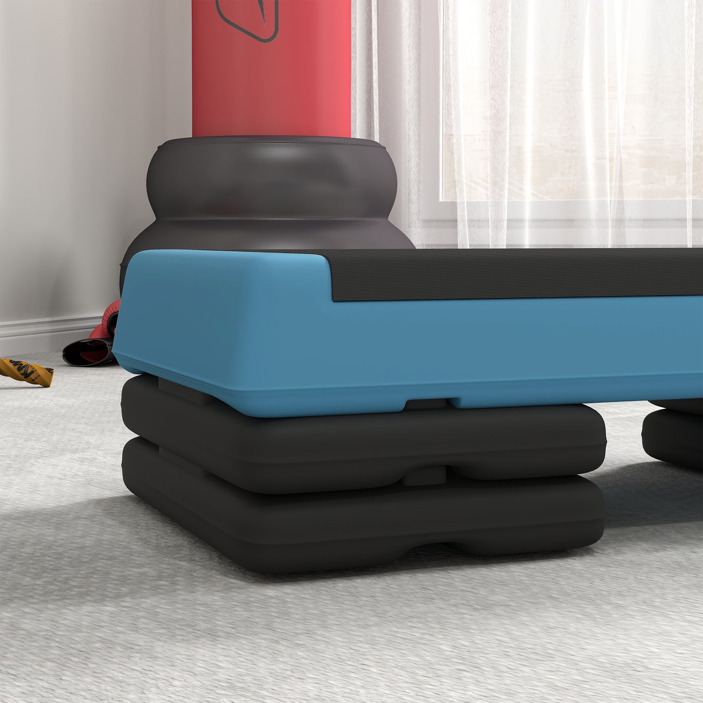SPORTNOW Fitness Stepper, 3-Height Adjustable Aerobic Step, Non-Slip Exercise Step Board for Home Gym Office Workout, 10.5cm, 15.5cm, 20.5cm