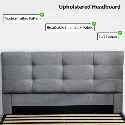 5ft King Ottoman Bed with Gas Lift Storage - Grey