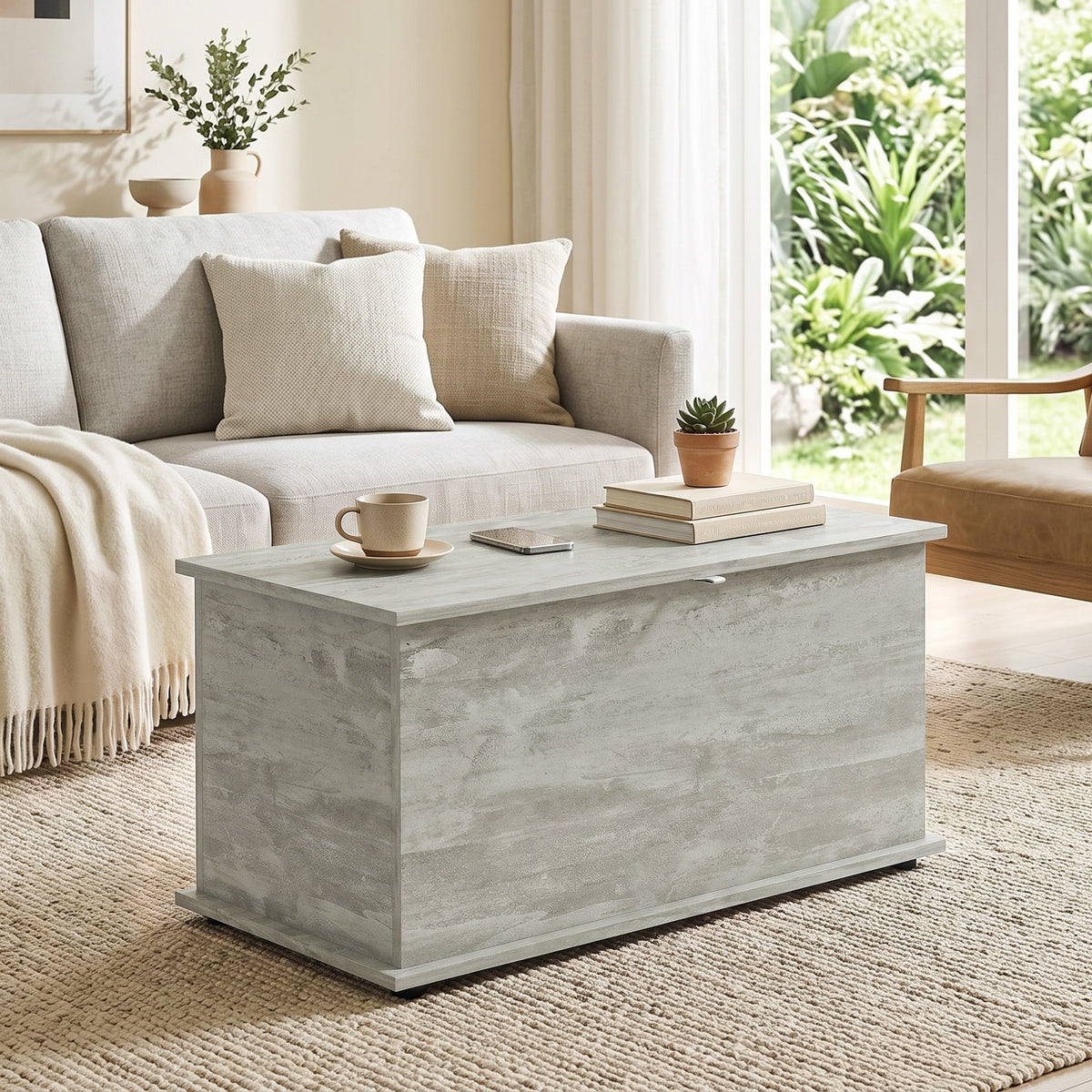 Storage Chest | 102L Wooden Blanket Box & Bed End Bench with Hinged Lid, 4 Colours