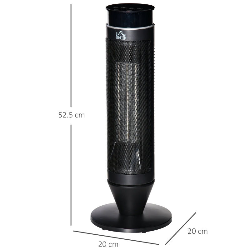 Ceramic Tower Indoor Space Heater Electric Floor Heater w/ 2 Heat and Fan 1000W/2000W, Oscillation, Remote Control, Timer for Basement Office