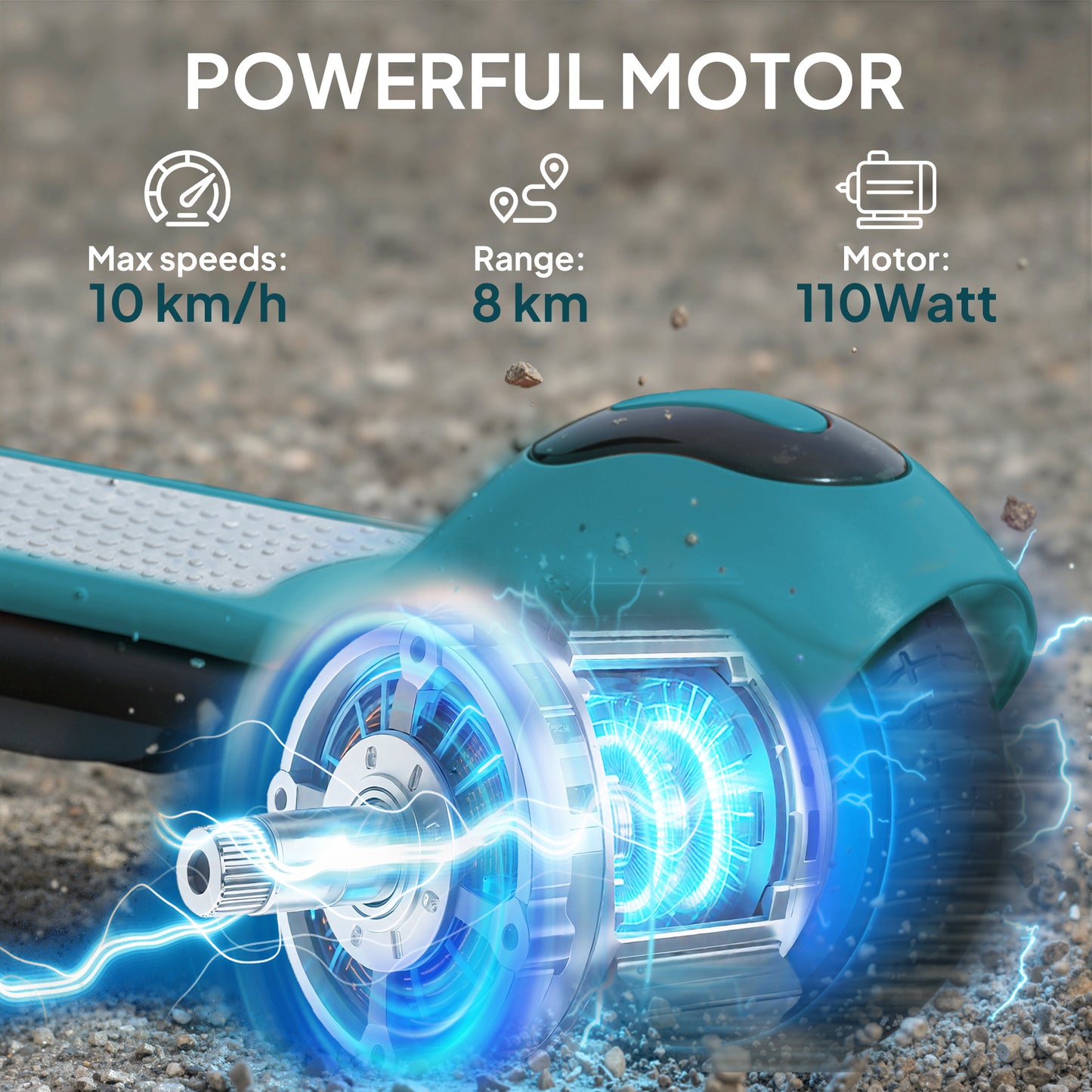 SPORTNOW Electric Scooter for Kids, with LED Display, Green / Black / Pink / Orange