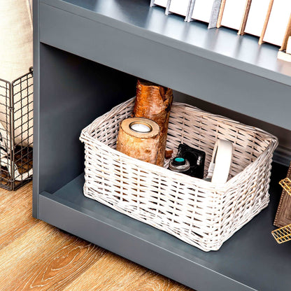 2-Tier Storage Shelves, Kitchen Cart Shelf Unit with Wheels for Dining & Living Room, Home Study, Grey