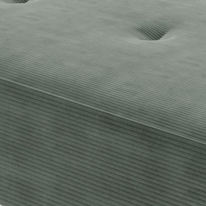 End of Bed Bench, Corduroy Bedroom Bench with Thick Padding and Steel Legs, Tufted Window Seat for Entryway, Living Room, Green