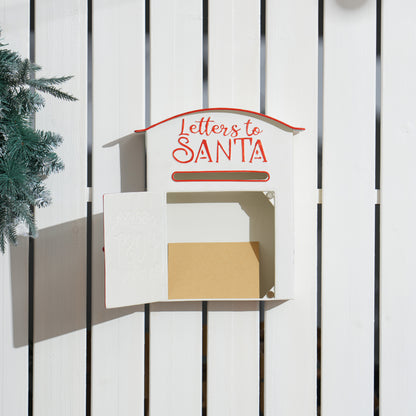 Post Box Letters to Santa Mailbox, Wall Mounted Postbox, Christmas Decoration for Indoor and Outdoor, White