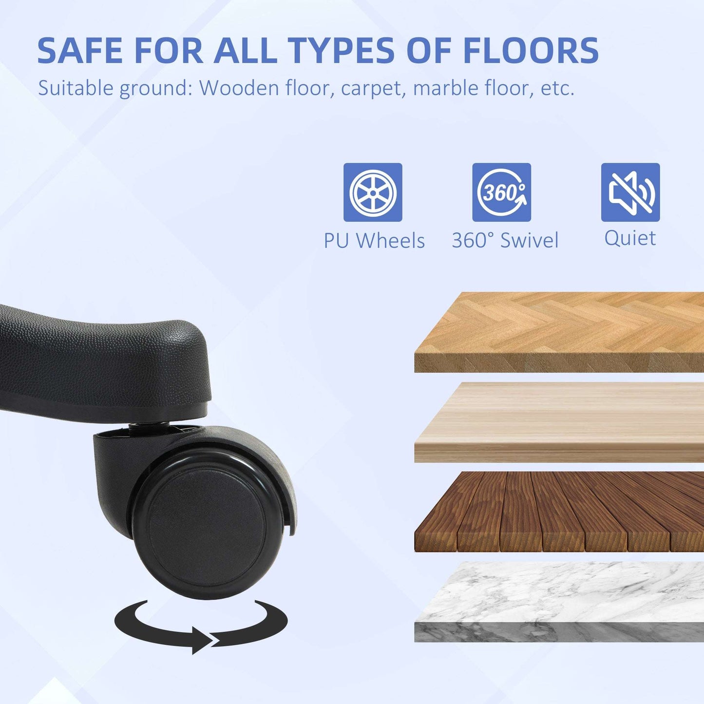 Executive Office Chair, PU Leather High Back Desk Chair, Swivel Computer Chair with Adjustable Height and Tilt Function, Black