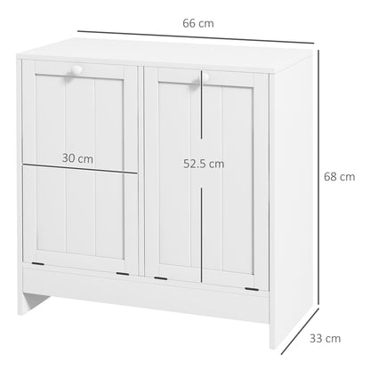 Kleankin Tilt-Out Laundry Cabinet, Modern Bathroom Cabinet with 2 Compartments For Bathroom Washroom