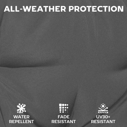 Set of 2 Garden Seat Cushions | 7cm High Density Foam | 50x50cm | Water Resistant | UV30+ | Fire Retardant | Zip Off Covers | Securing Ties | Dark Grey