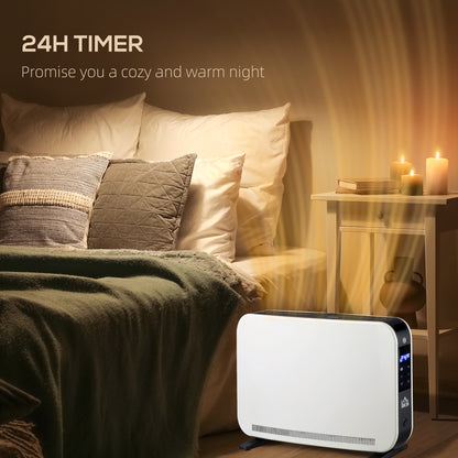 Electric Heater, 2180W Portable Convector Heater with 24H Timer, Overheat Protection, Adjustable Temperature for Home
