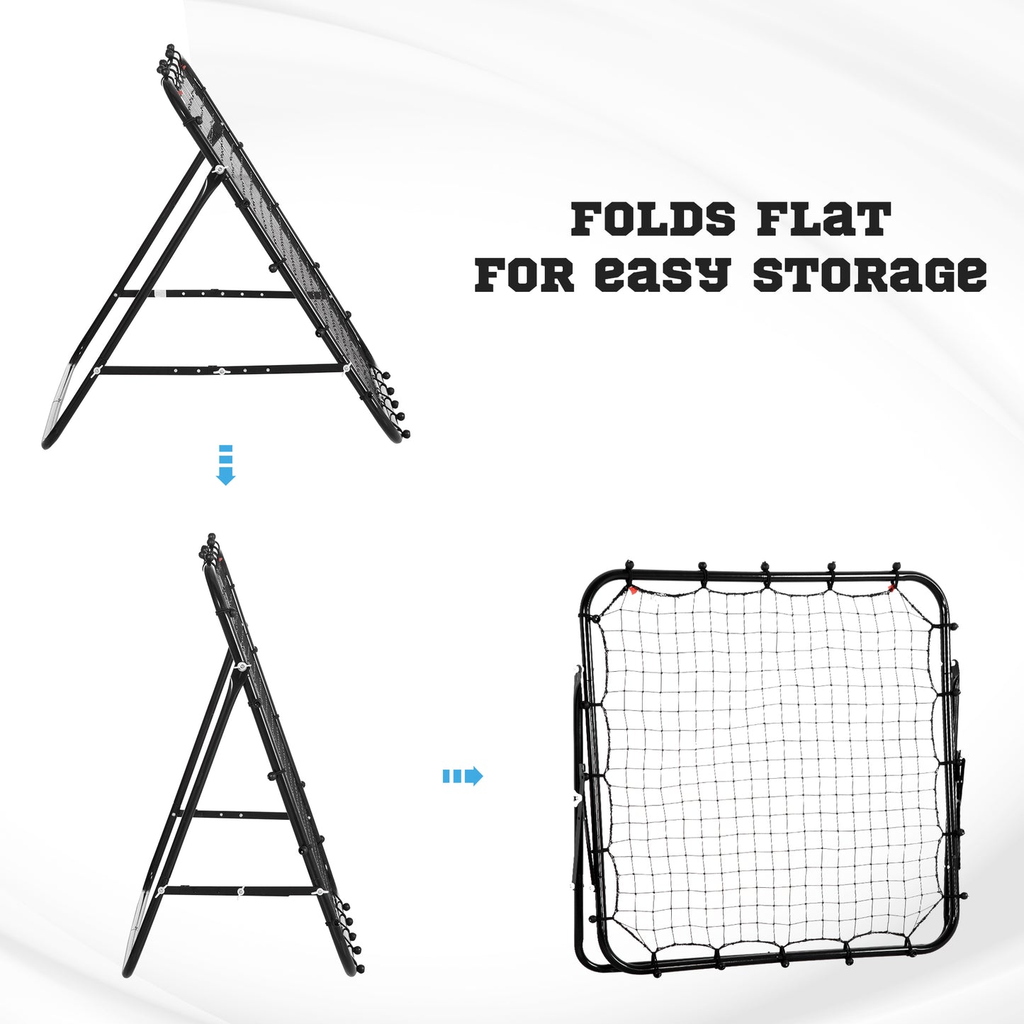 Football Rebounder Net Practise Kickback Goal for Teens Adults Softball Training Black