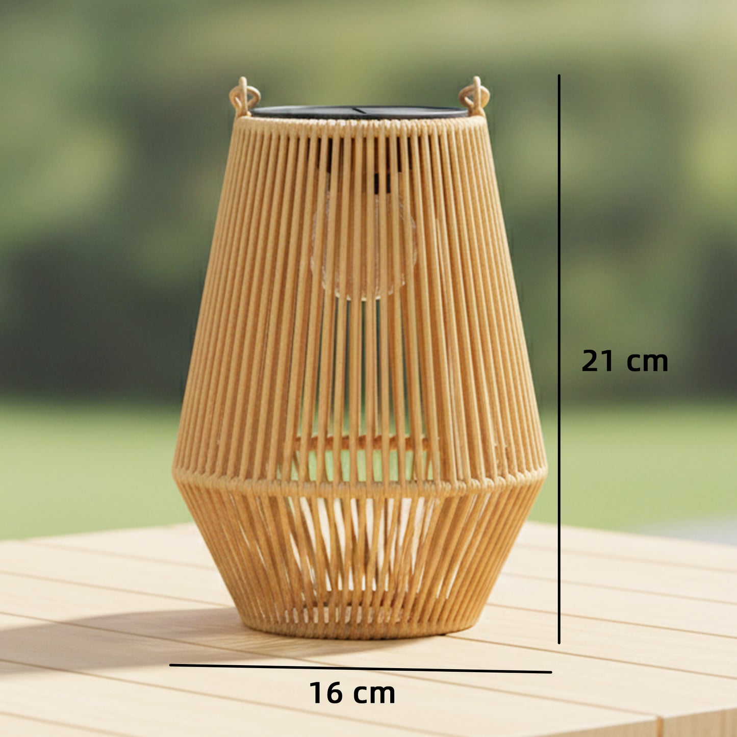 Outsunny Hanging Solar Lanterns, 2 Pack Rattan Solar Lights with Handle for Patio, Pathway, Terrace, Auto On/Off, Brown