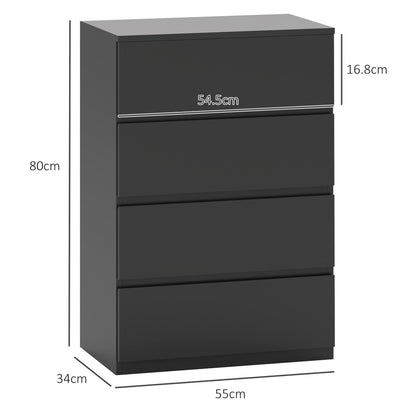 Chest of Drawers, 4-Drawer Storage Cabinets, Modern Dresser, Storage Drawer Unit for Bedroom