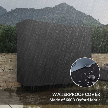 4FT Firewood Rack W/ Canvas Carrier Bag And 600D Oxford Waterproof Cover, Metal Log Store Storage Holder For Outdoor Indoor - Black