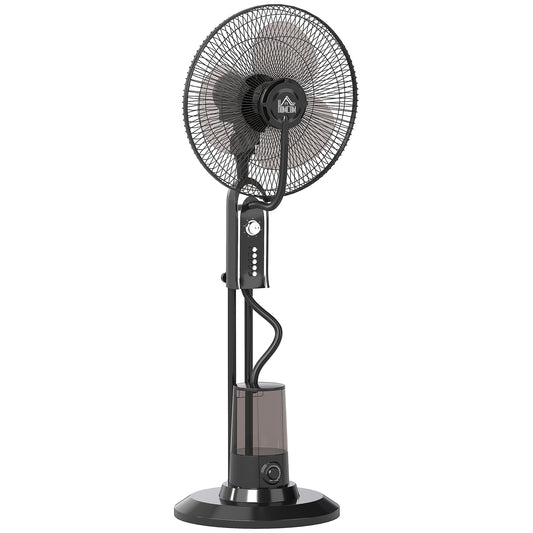 Pedestal Fan with Water Mist Spray, Spray Misting Fan with 70° Oscillation, Tilt Head, 4 Speeds, 3 Modes, Adjustable Mist
