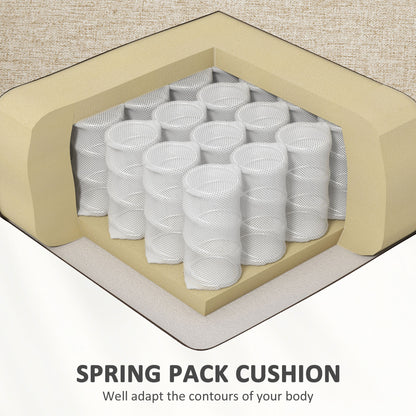 Modern 3 Seater Sofa, Linen Fabric Sofa Couch, Upholstered Sofa Settee with Cushions and Pillows for Living Room Guest Room Bedroom Office