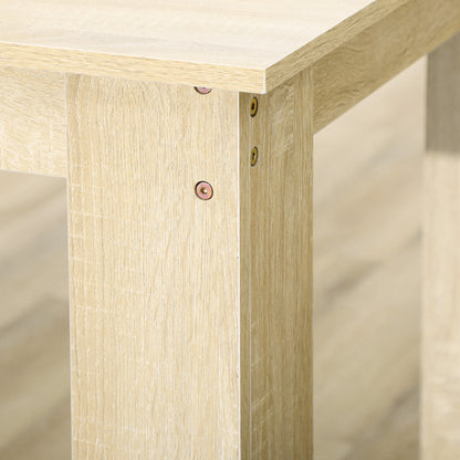 Dining Table for 4-6 | Oak Wood Effect | Triangular Legs | Water Resistant | 120x69x75cm