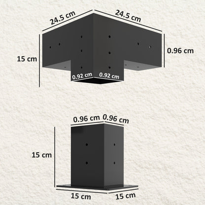 Pergola Kit, DIY Pergola Brackets with 3-Way Pergola Corner Brackets and Post Base for 4" x 4" (Actual 3.6" x 3.6") Lumber, 8 PCS Includes Screws