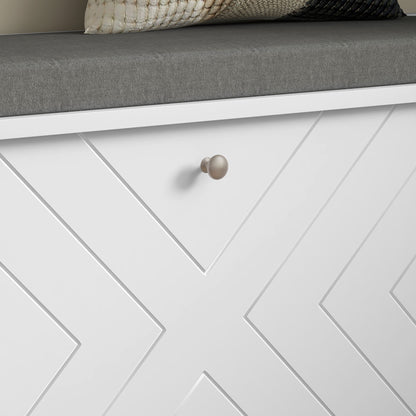 Shoe Storage with Seat, Upholstered Hallway Bench, Shoe Bench with Flip Drawer, Adjustable Shelf for 10 Pairs of Shoes